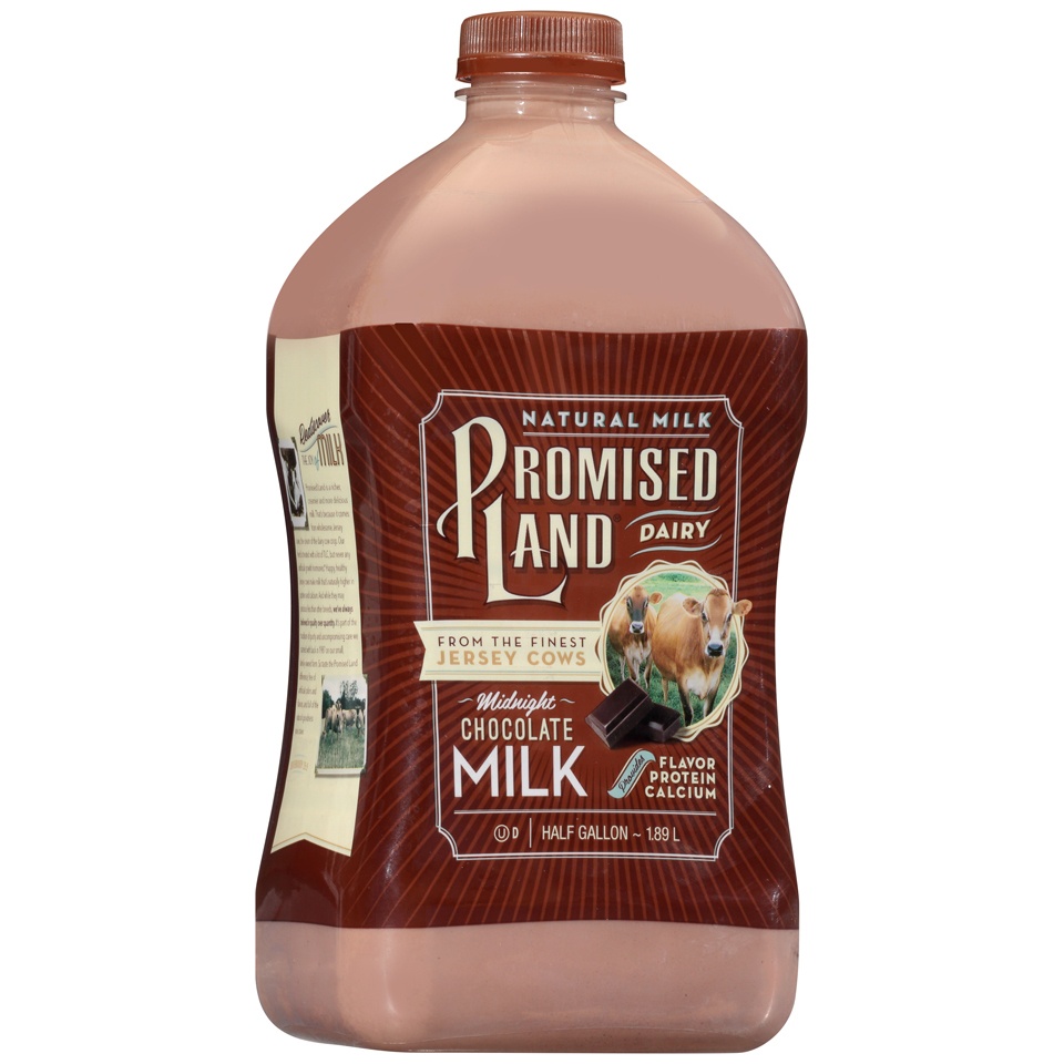 slide 1 of 4, Promised Land Milk, Midnight Chocolate, 64 oz