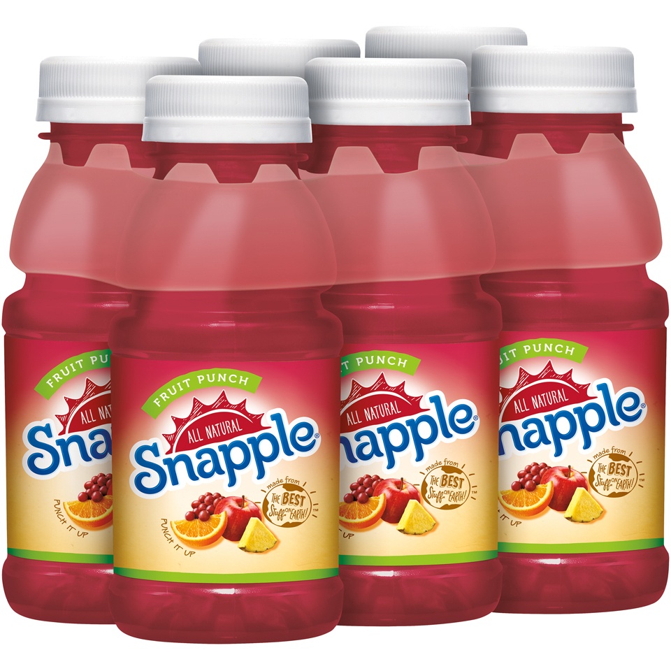 slide 2 of 3, Snapple Fruit Punch Bottles, 6 ct; 8 fl oz