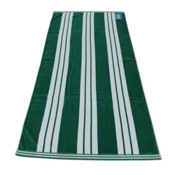 Sol Borne Jacq Towel Green White Stripe 36 in x 72 in