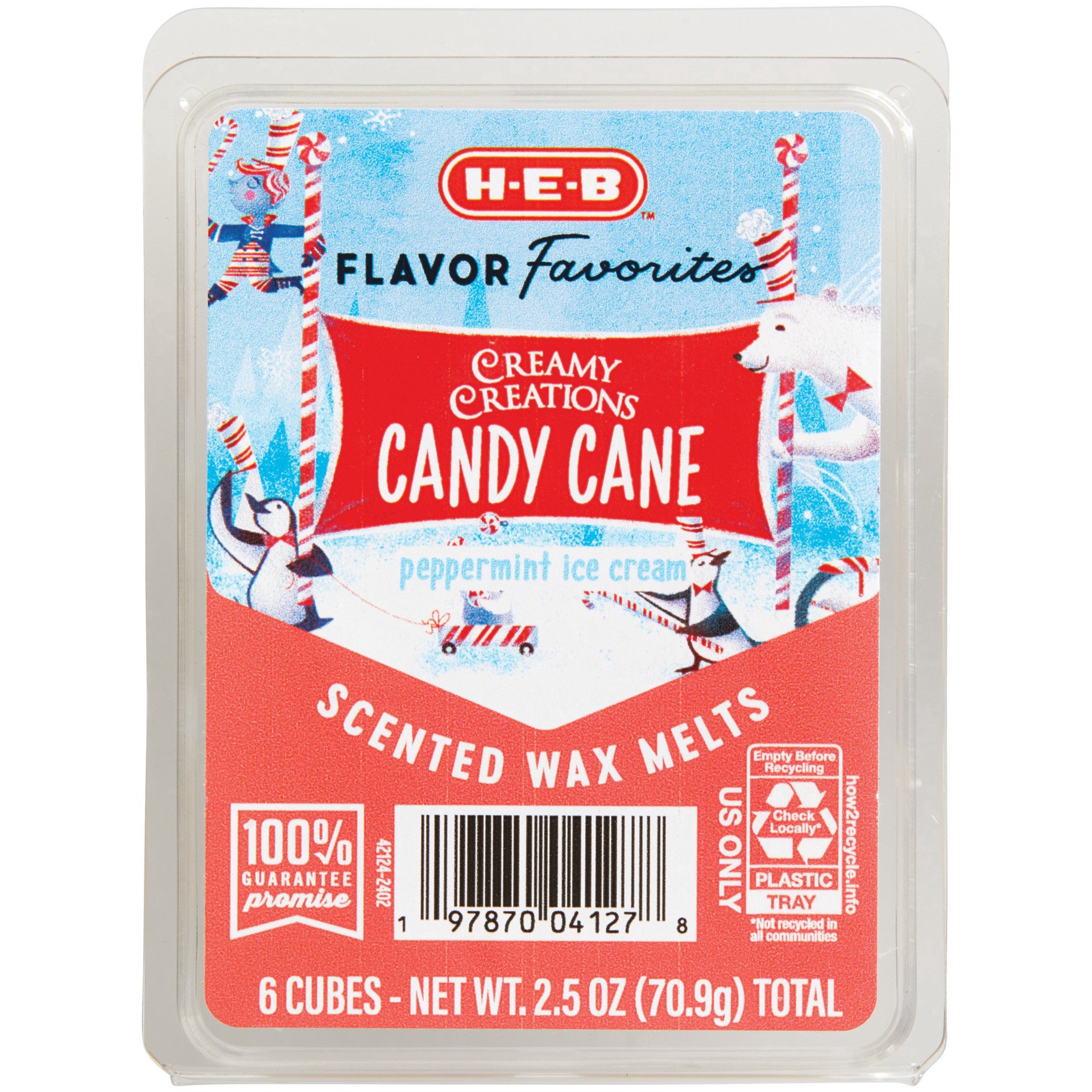 slide 1 of 1, H-E-B Flavor Favorites Candy Cane Scented Wax Melts, 2.5 oz
