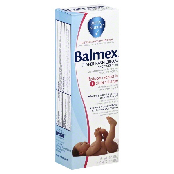 slide 1 of 1, Balmex 11.3% Zinc Oxide Rash Cream Tube Diapers, 4 oz