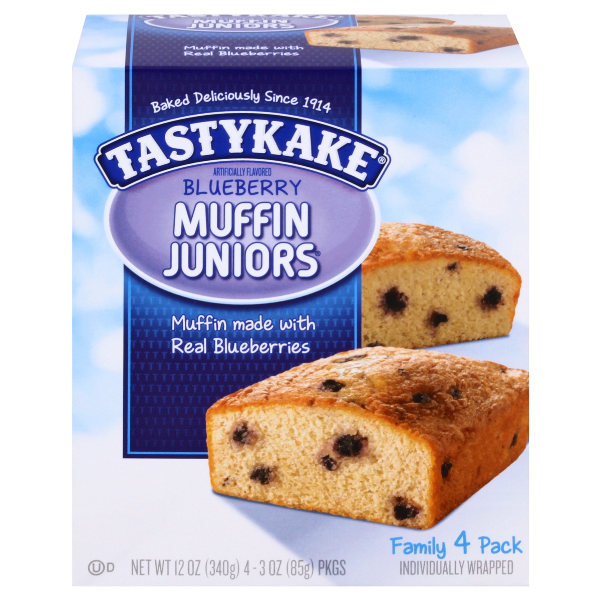 slide 1 of 1, Tastykake Muffin, Blueberry, Juniors, Family Pack, 12 oz