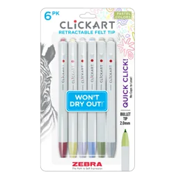 Zebra Clickart Rt Marker Pen 6Ct