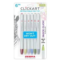 Zebra Clickart Rt Marker Pen 6Ct