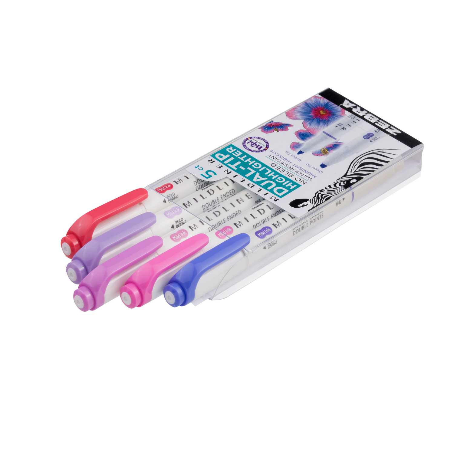 slide 3 of 4, ZEBRA Mildliner Hlt Mdn Hibiscus 5pk-24, 5 ct