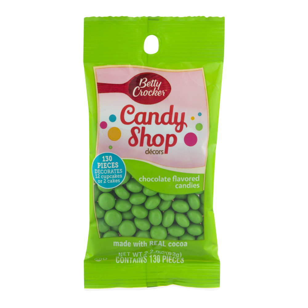 slide 1 of 1, Betty Crocker Green Candy Coated Chocolate Flavored Candy Shop Decors, 2.2 oz