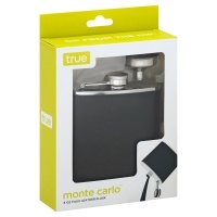 slide 1 of 1, Monte Carlo Black Flask With Funnel - Each, 6 oz