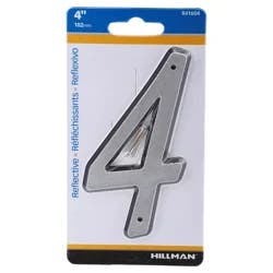 Hillman 4" Nail-On Reflective House Number 4
