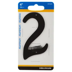 Hillman 4" Nail-On Aluminum House Number 2"