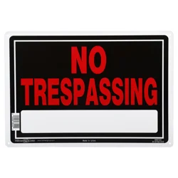 Hillman No Trespassing Sign, 10" x 14"