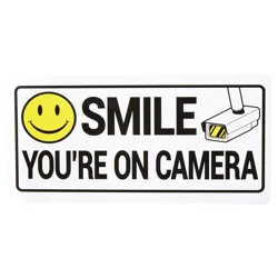 Hillman Smile You're on Camera Sign, 5" x 10
