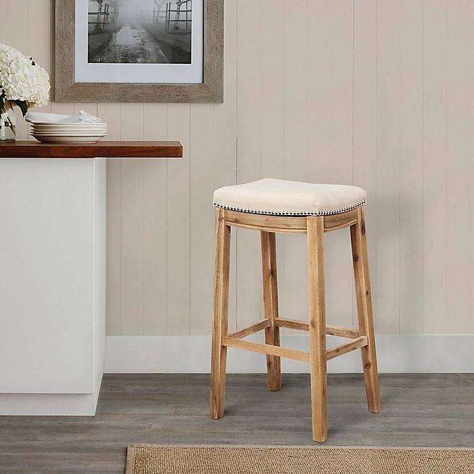 slide 5 of 6, Linon Home Westwood Counter Stool - Acacia Brown, 32 in