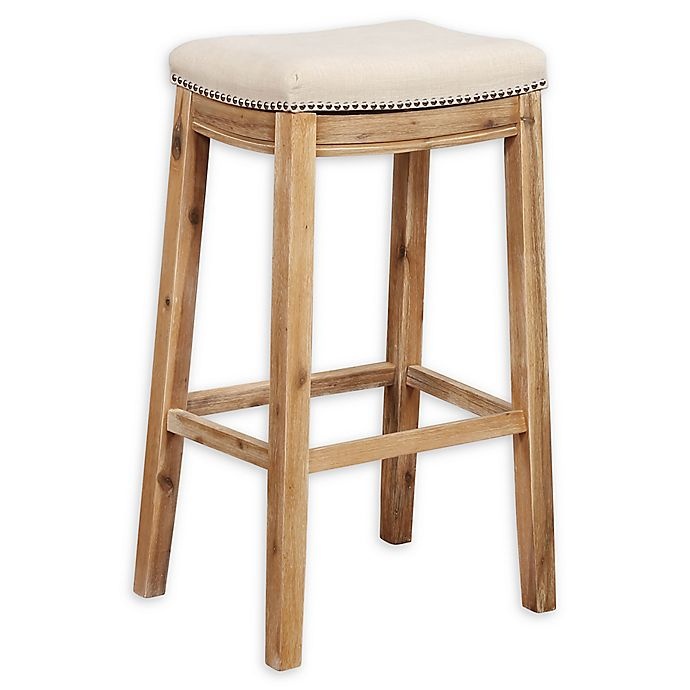 slide 1 of 6, Linon Home Westwood Counter Stool - Acacia Brown, 32 in