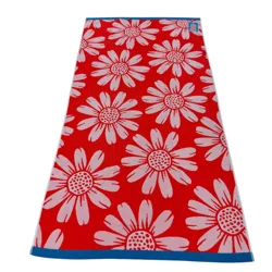 Sol Borne Jacq Beach Towel Pink Daisies 36inx72in