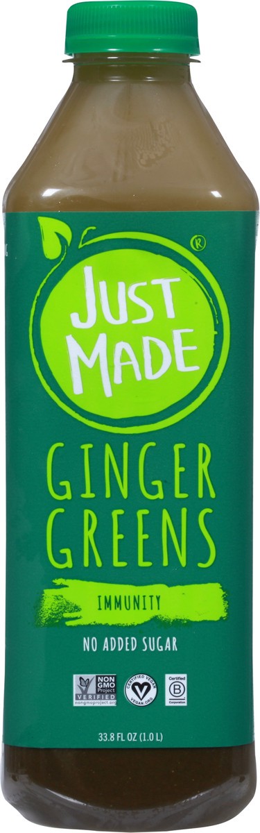 slide 5 of 9, Just Made Immunity Ginger Greens Fruit & Vegetable Drinks - 33.8 fl oz, 33.8 fl oz