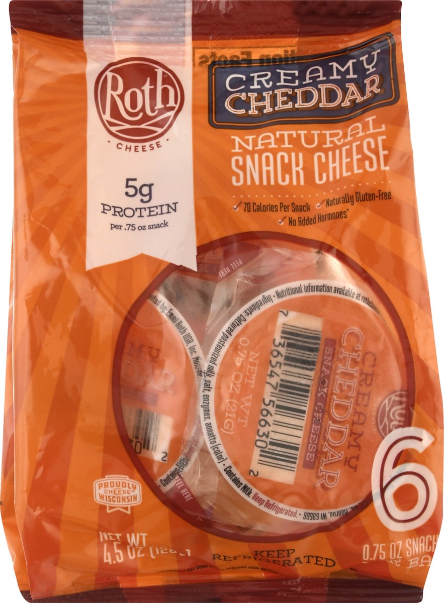 slide 6 of 9, Roth Natural Creamy Cheddar Snack Cheese 6 ea, 4.5 oz