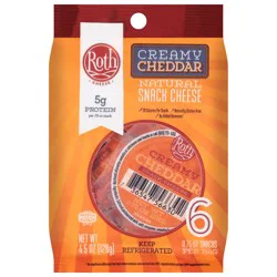 Roth Natural Creamy Cheddar Snack Cheese 6 - 0.75 oz Each