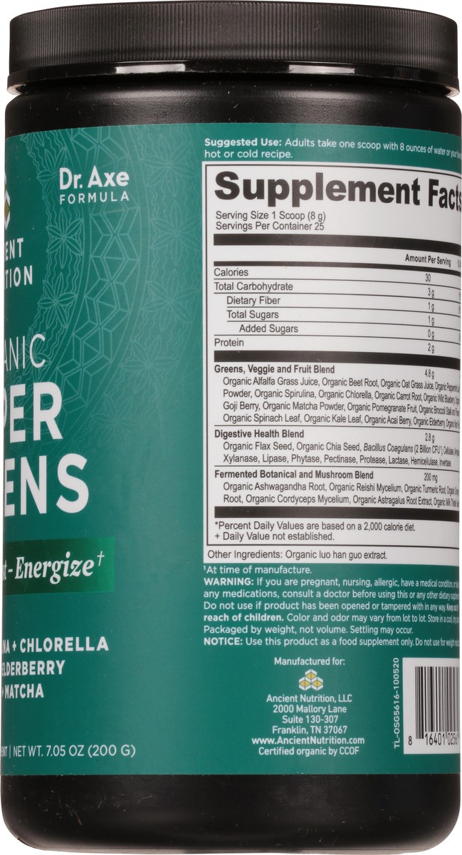 slide 7 of 9, Ancient Nutrition Organic Super Greens, 