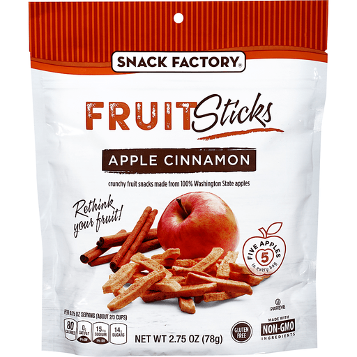 slide 1 of 1, Snack Factory Fruit Sticks, Apple Cinnamon, 2.75 oz