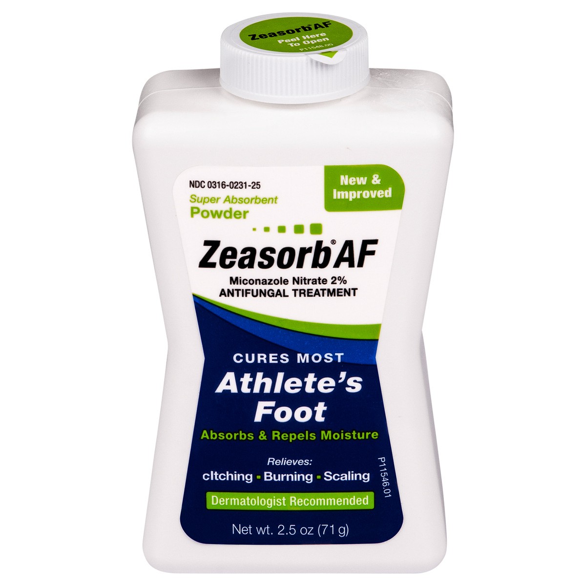 slide 1 of 1, Zeasorb AF Super Absorbent Powder Antifungal Treatment 2.5 oz, 2.5 oz