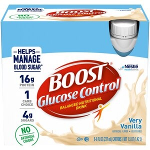 slide 1 of 1, Boost Glucose Control Ready To Drink Nutritional Drink, Very Vanilla, 6 - 8 Fl Oz Bottles, 48 oz