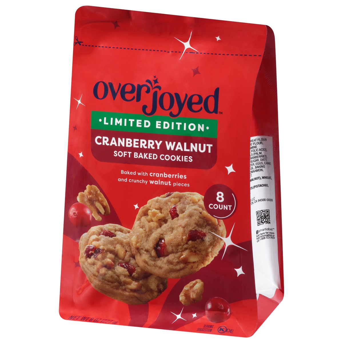 slide 3 of 4, Overjoyed Soft Cranberry Walnut Cookie 8 Oz - 8 OZ, 8 oz