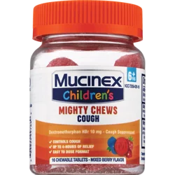 Mucinex Children's Daytime Cough Relief Chews, Mixed Berry