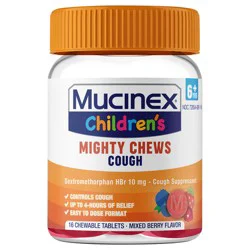 Mucinex Children's Mighty Chews Cough Medicine for Kids, 16 Ct