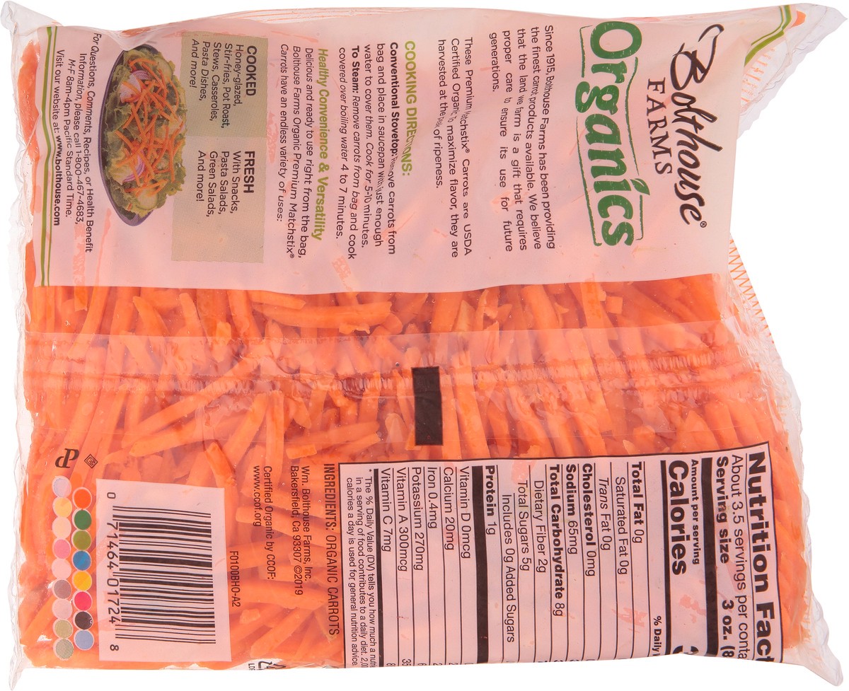 slide 9 of 9, Bolthouse Farms Matchstix Carrots, 10 oz, organic, 10 oz