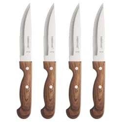 Farberware Pecan Wood Inspired Steak Knife Set