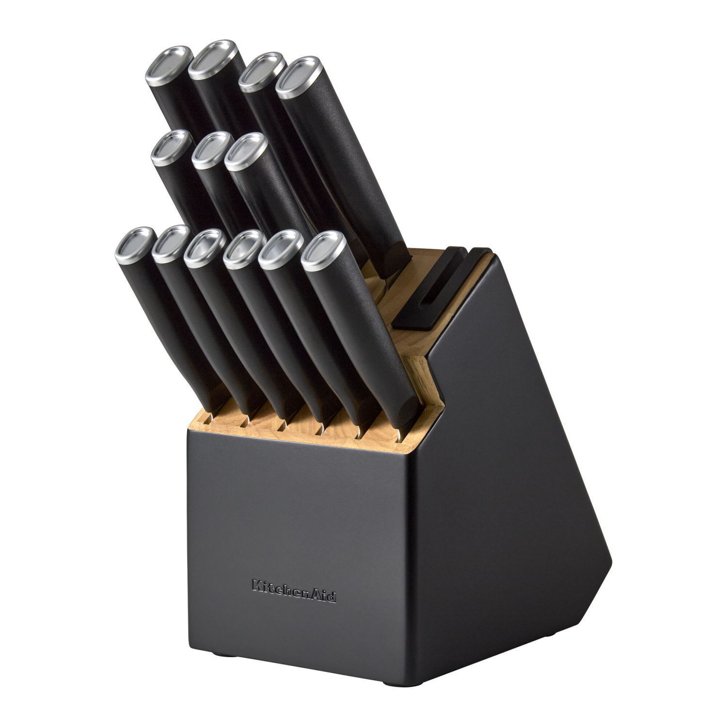 slide 1 of 2, KitchenAid 14pc 2-Tone Block Knife Set Black, 14 ct