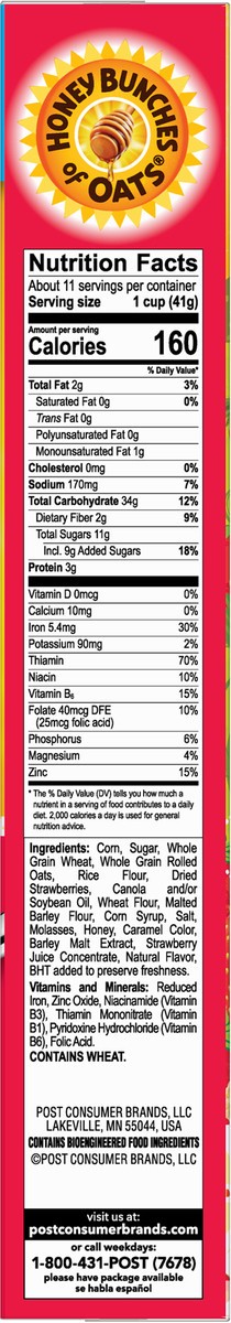 slide 4 of 12, Honey Bunches of Oats Family Size Strawberries Cereal 16.5 oz, 16.5 oz