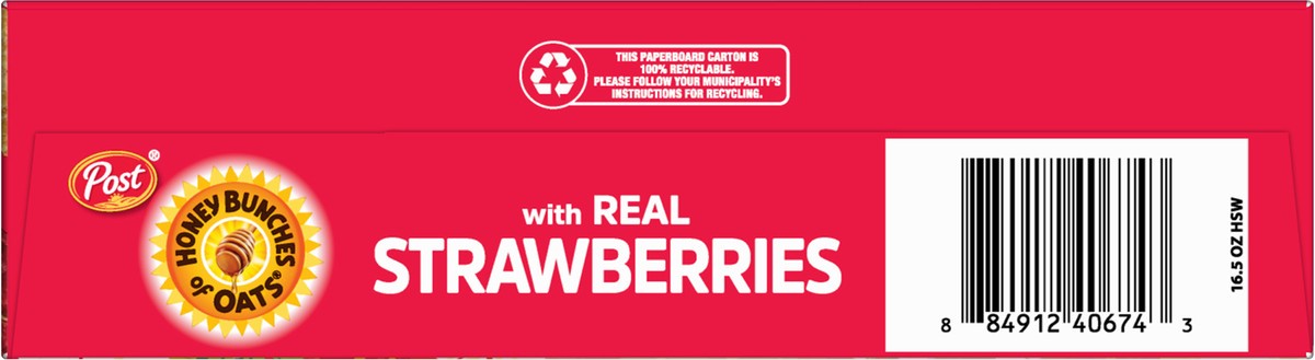 slide 7 of 12, Honey Bunches of Oats Family Size Strawberries Cereal 16.5 oz, 16.5 oz