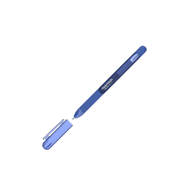 slide 1 of 1, Paper Mate Inkjoy Gel 600St Stick Pen, Medium Point, 0.7 Mm, Blue Barrel, Pure Blue Ink, 1 ct