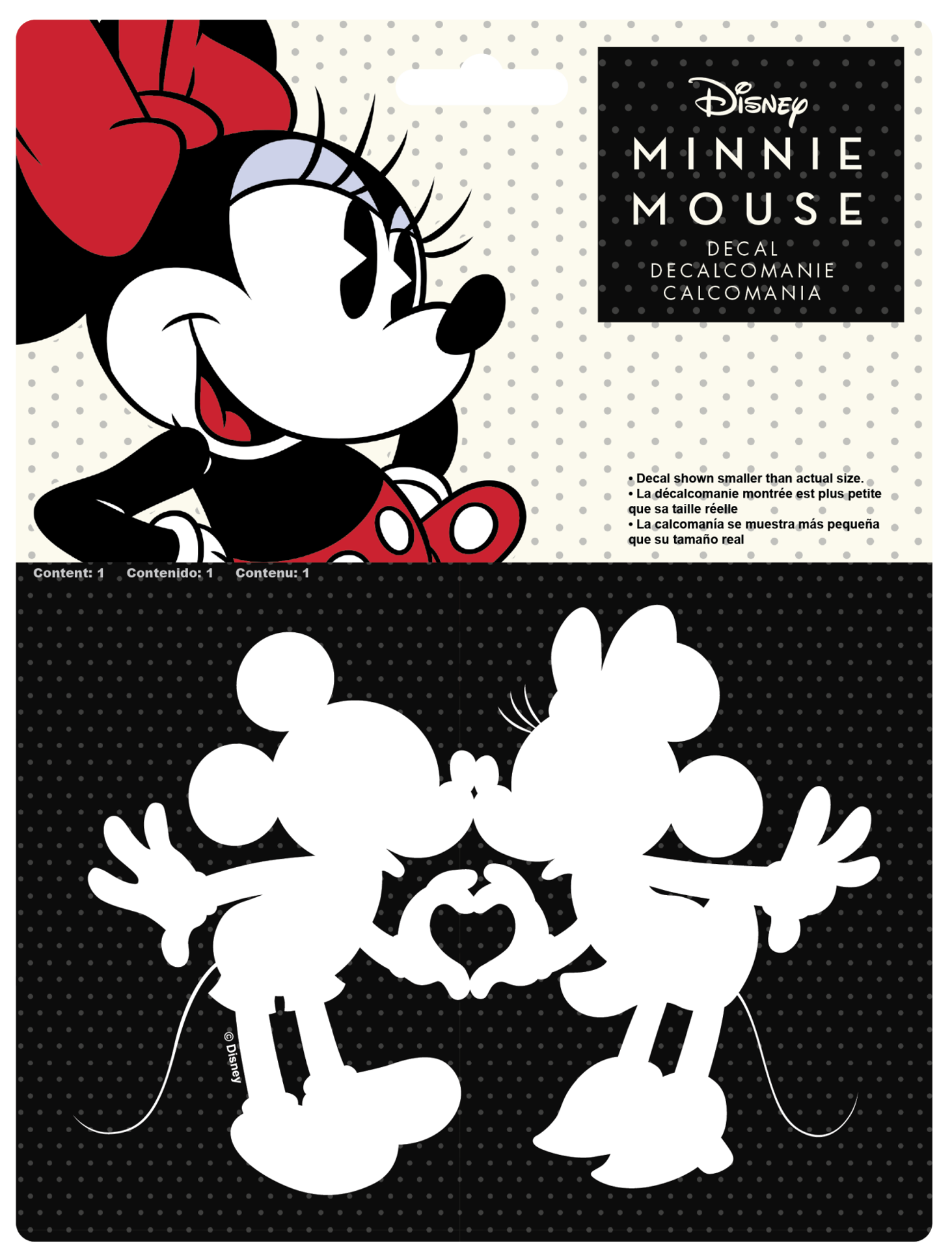 slide 1 of 1, CHROMA Mickey & Minnie Kissing Die Cut Decal, 1 ct