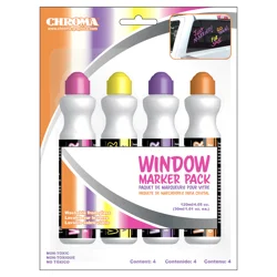 Chroma Assorted Neon 4-pack Window Marker Set