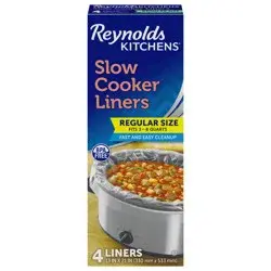 Reynolds Kitchens Fits 3-8 Quarts Slow Cooker Liner Regular Size 4 ea