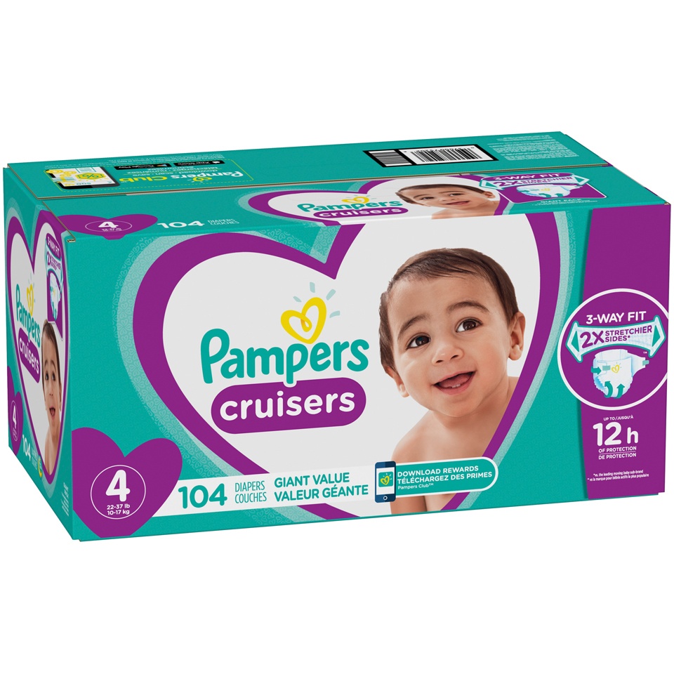 slide 2 of 3, Pampers Cruisers Diapers 104 ea, 104 ct