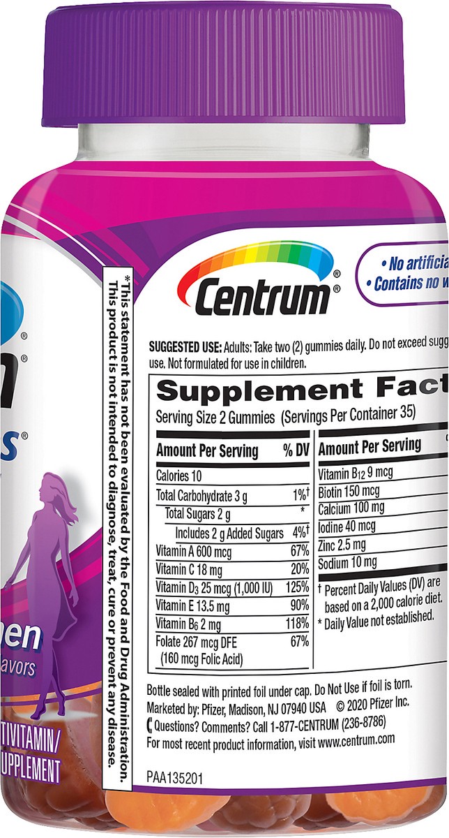 slide 6 of 7, Centrum Women Multivitamin Gummies, 70 ct