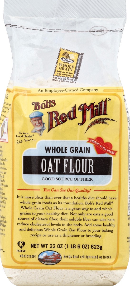 slide 5 of 5, Bob's Red Mill Whole Grain Oat Flour, 22 oz