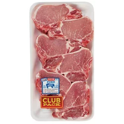 H-E-B Pork Chop Thick Bone In Club Pack