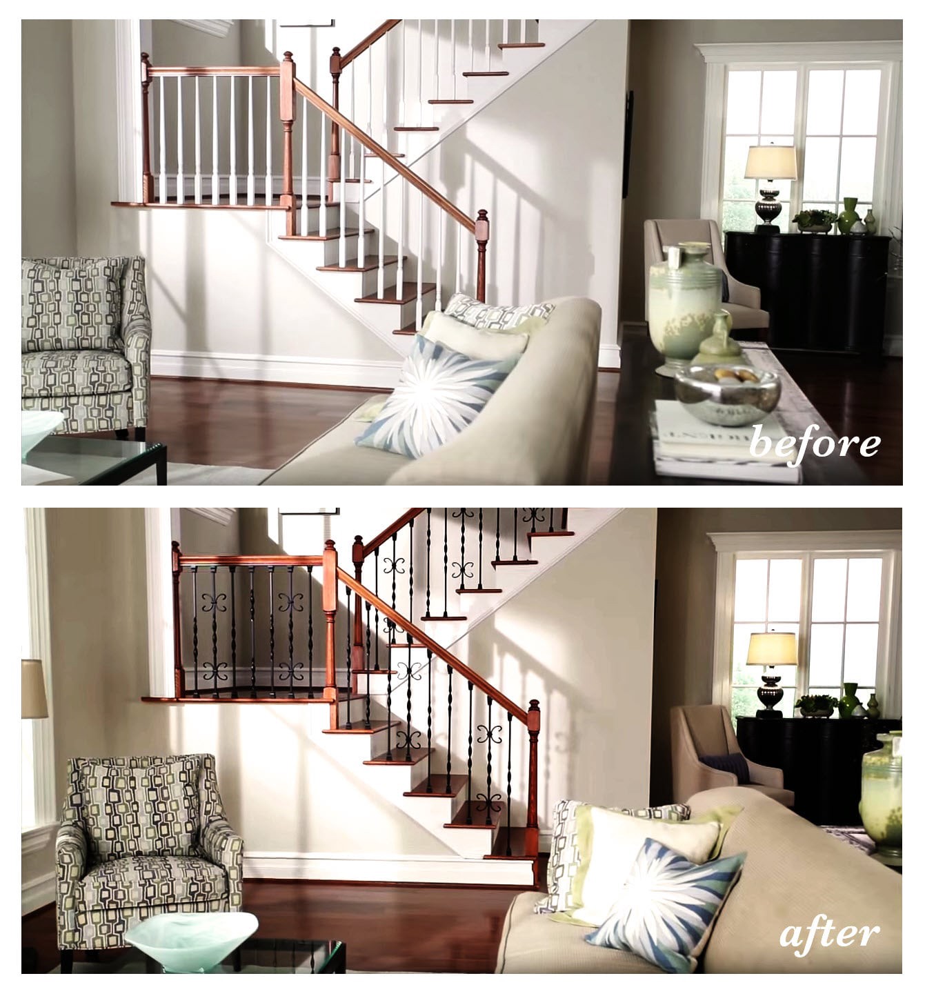 slide 4 of 6, Crown Heritage 1-in x 1.25-in Flat black Aluminum Raked/Flat combo Stair Baluster Shoe 2 -Pack, 1 ct