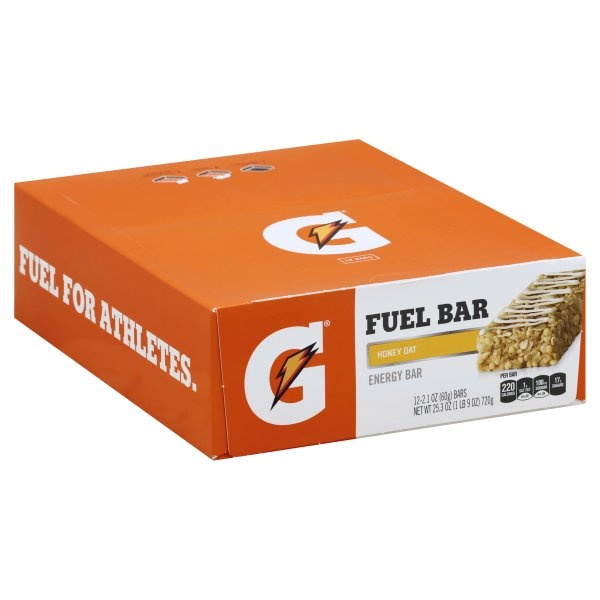 slide 1 of 1, Gatorade Prime Fuel Bar Honey Oat, 12 ct; 1 oz