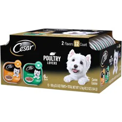 Cesar Rotisserie Chicken + Turkey Poultry Lovers Variety Pack Wet Dog Food