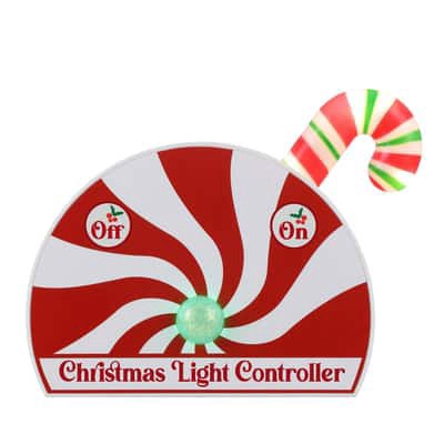 slide 1 of 7, Mr. Christmas Peppermint & Candy Cane Light Controller, 8.5 in x 3.5 in x x 6.25 in