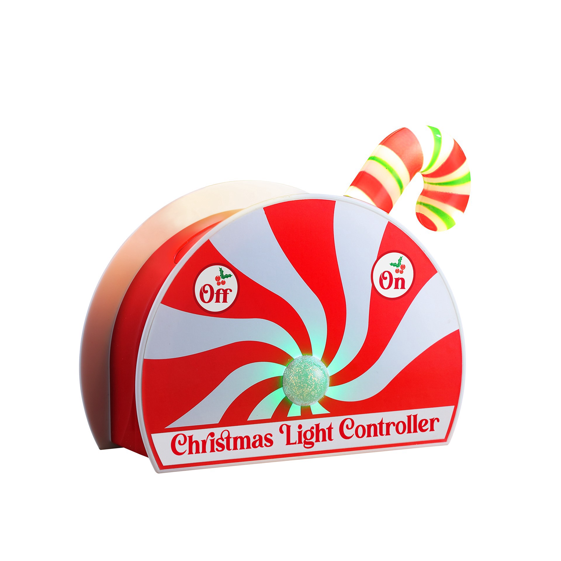 slide 3 of 7, Mr. Christmas Peppermint & Candy Cane Light Controller, 8.5 in x 3.5 in x x 6.25 in
