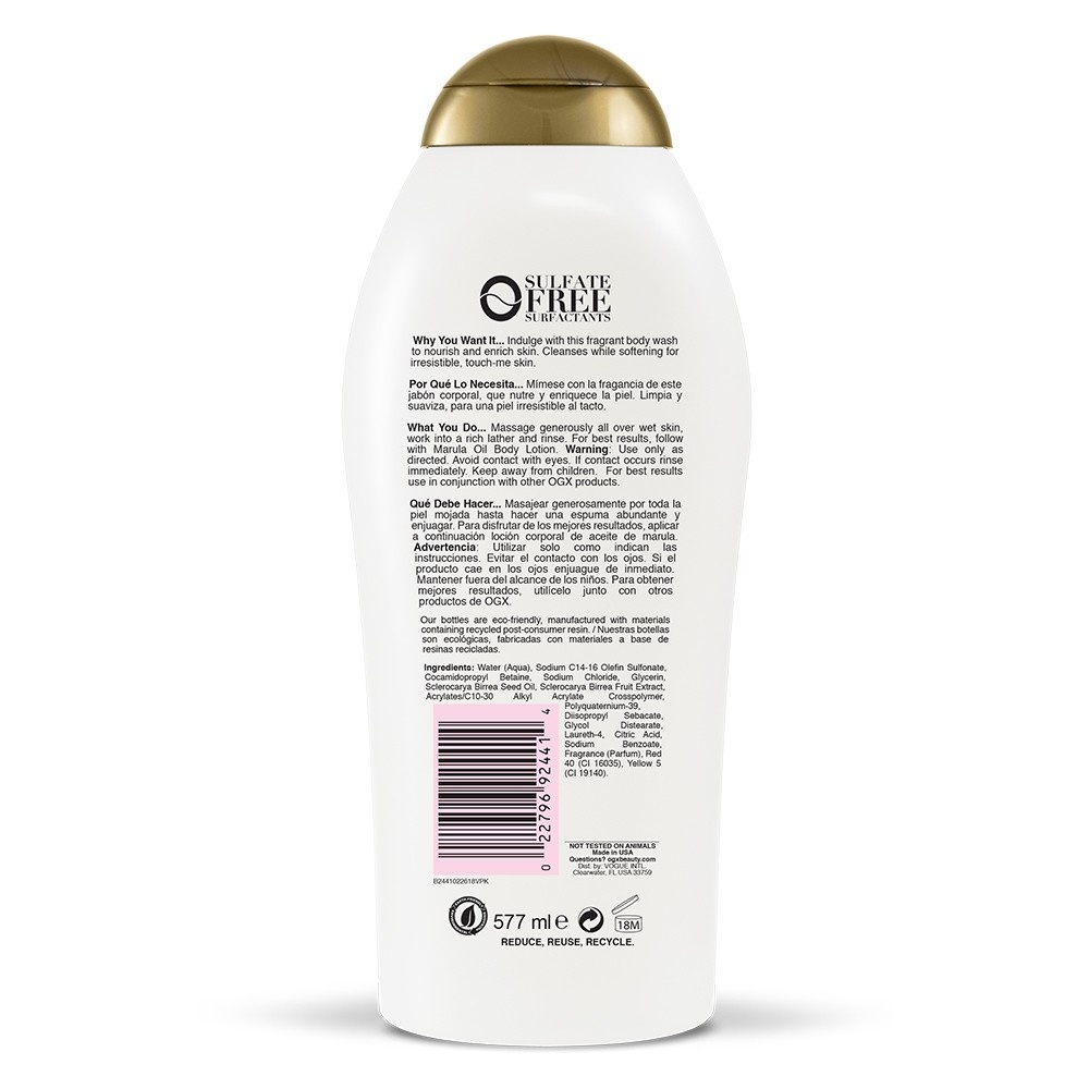 slide 2 of 3, OGX MARULA OIL Body Wash, 19.5 oz