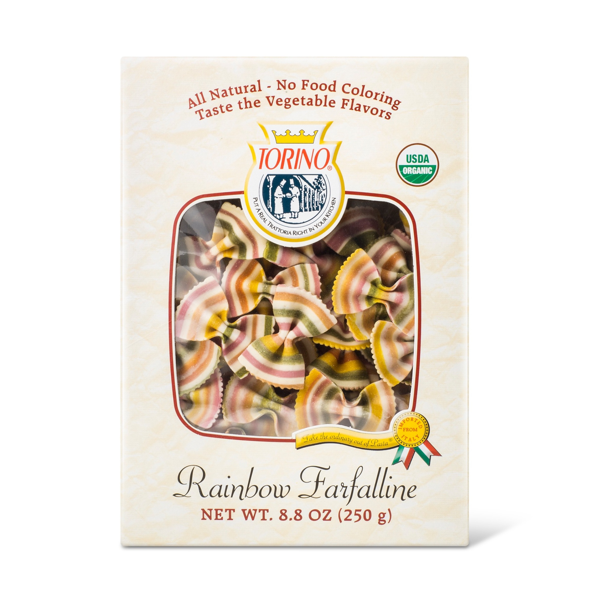 slide 1 of 1, Real Torino Torino Organic Rainbow Farfalline Pasta - 8.8oz, 8.8 oz