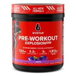 Six Star Explosion 2.0 Grape Pre-Workout 10.19 oz
