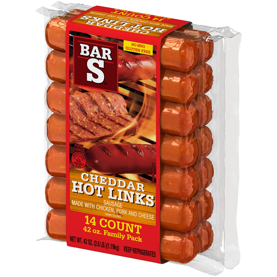 slide 4 of 7, Bar-S Bar S Cheddar Hot Link 42 oz., 42 oz